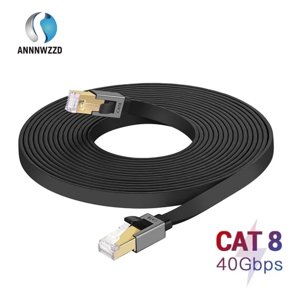 Cabo de Rede Cat8 Gigabit Lan Rj45 Flat Cable Cat8 Patch Cord