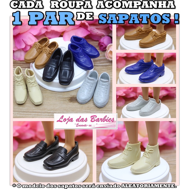 Kit Roupas e Sapatos para Barbie e Boneco Ken Namorado da Barbie no Shoptime