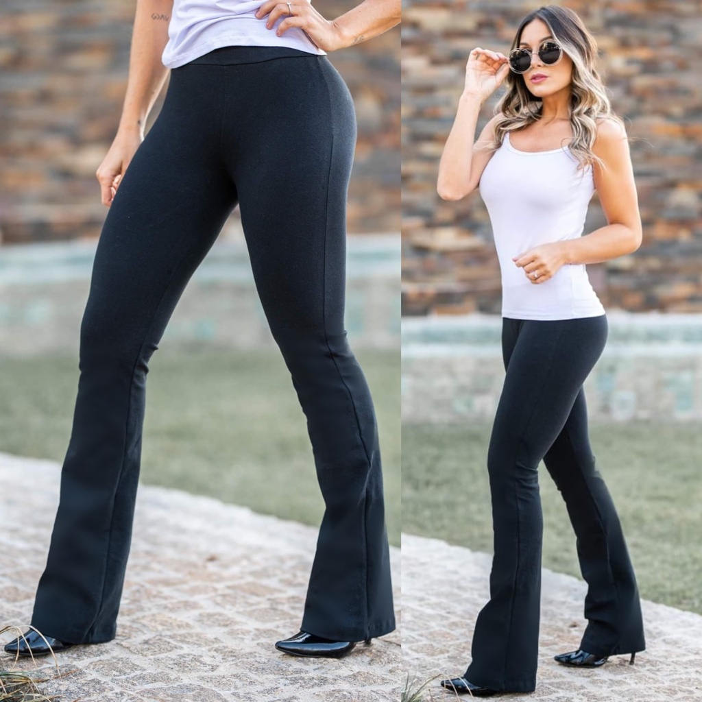 Calça flare hot sale pano mole