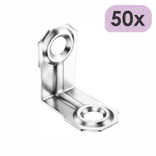 Kit 50 Cantoneira De Gaveta Armário Nicho Aço 20x20mm