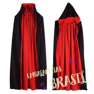 Capa de Vampiro Fantasia Zorro Drácula Halloween Adulto e Infantil Cosplay Envio Imediato