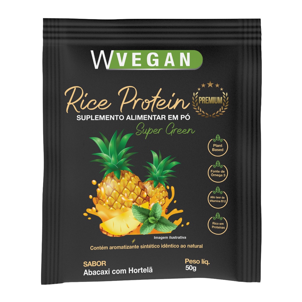 Rice Protein Premium 50g Sache Sabor Abacaxi com Hortela WVegan ...