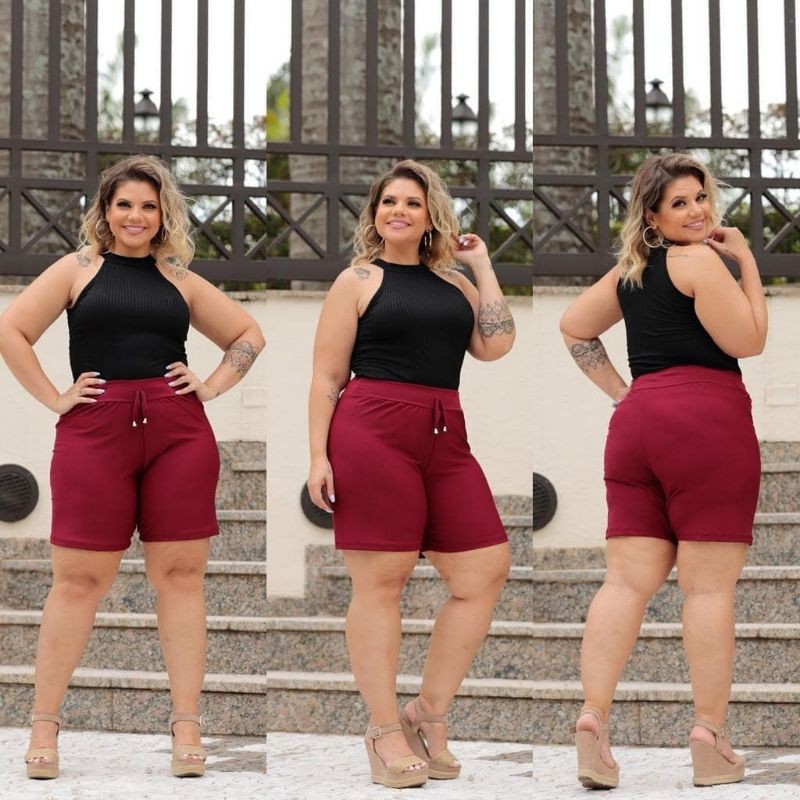 Bermuda Alta Compressão Plus Size Roxo