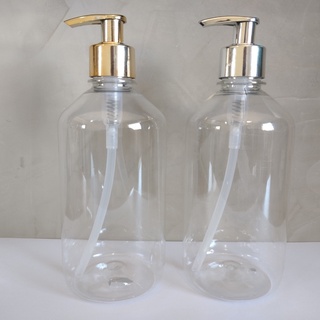 Frasco Pet 500 ml C/ Válvula Pump Metalizada Saboneteira, Álcool Gel, Creme, etc...