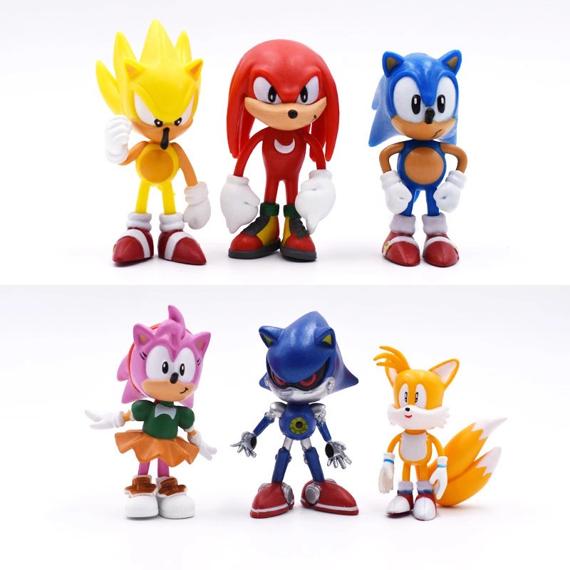 bonecos Sonic colecionáveis sonic Doctor Robotnik Knuckles Amy Rose Metal Dr. Eggman Sonic Super Sonic Tails action figures Miniaturas Action Figures