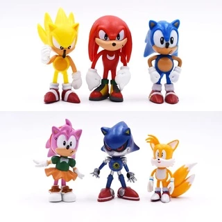 bonecos Sonic colecionáveis sonic Doctor Robotnik Knuckles Amy Rose Metal Dr. Eggman Sonic Super Sonic Tails action figures Miniaturas Action Figures