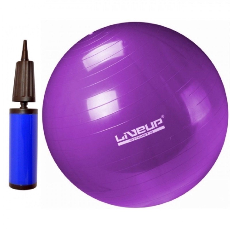 Bola Pilates Suiça S - 55cm - Roxa Com Bomba Inflar Liveup