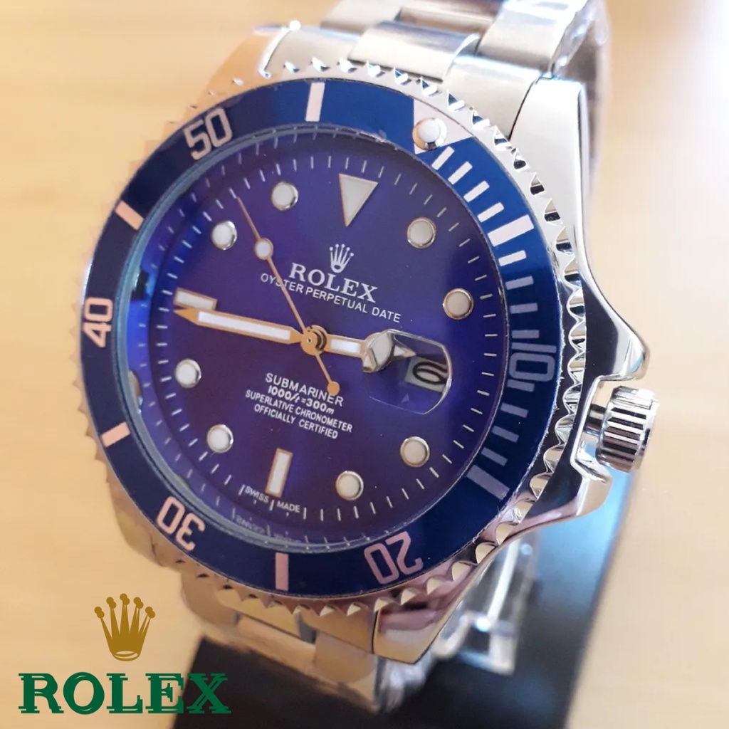 Relógio Rolex Submariner Prata com Azul Linha Premium | Shopee Brasil