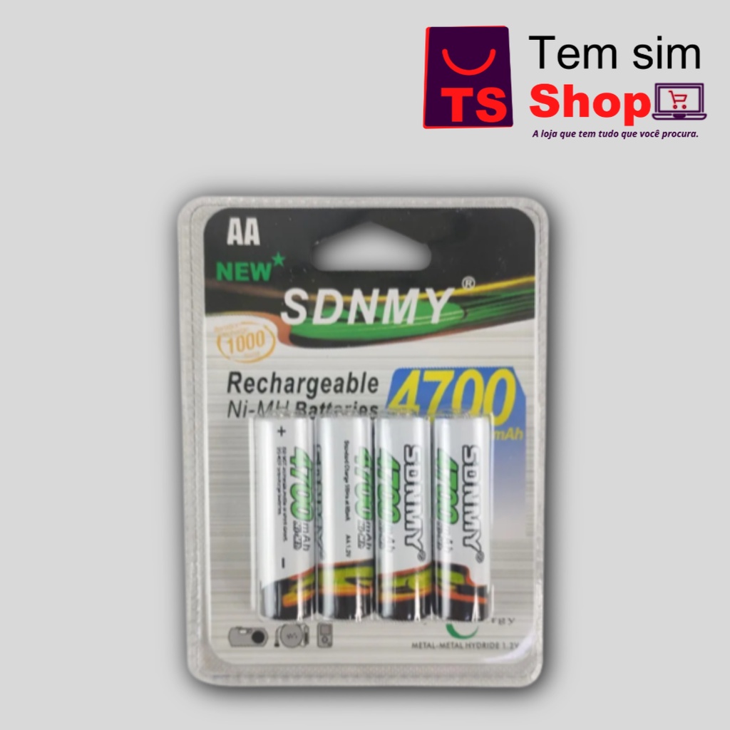 Kit Pilhas Recarreg Veis Aa Mha Unidades Sdnmy Shopee Brasil