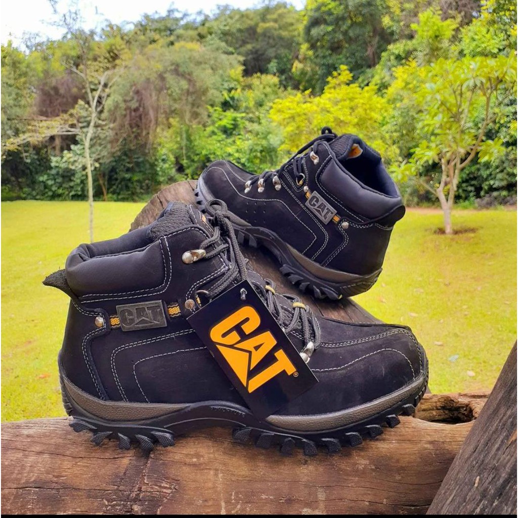 Bota Coturno Caterpillar Adventure Couro Legítimo + Palmilhas Gel