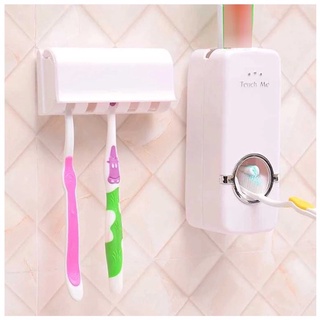 Dispenser de Creme Dental e Porta Escova Branco