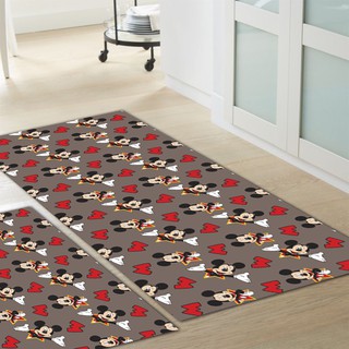 Kit tapete + passadeira cozinha sala corredor - Mickey Mouse Disney fundo cinza