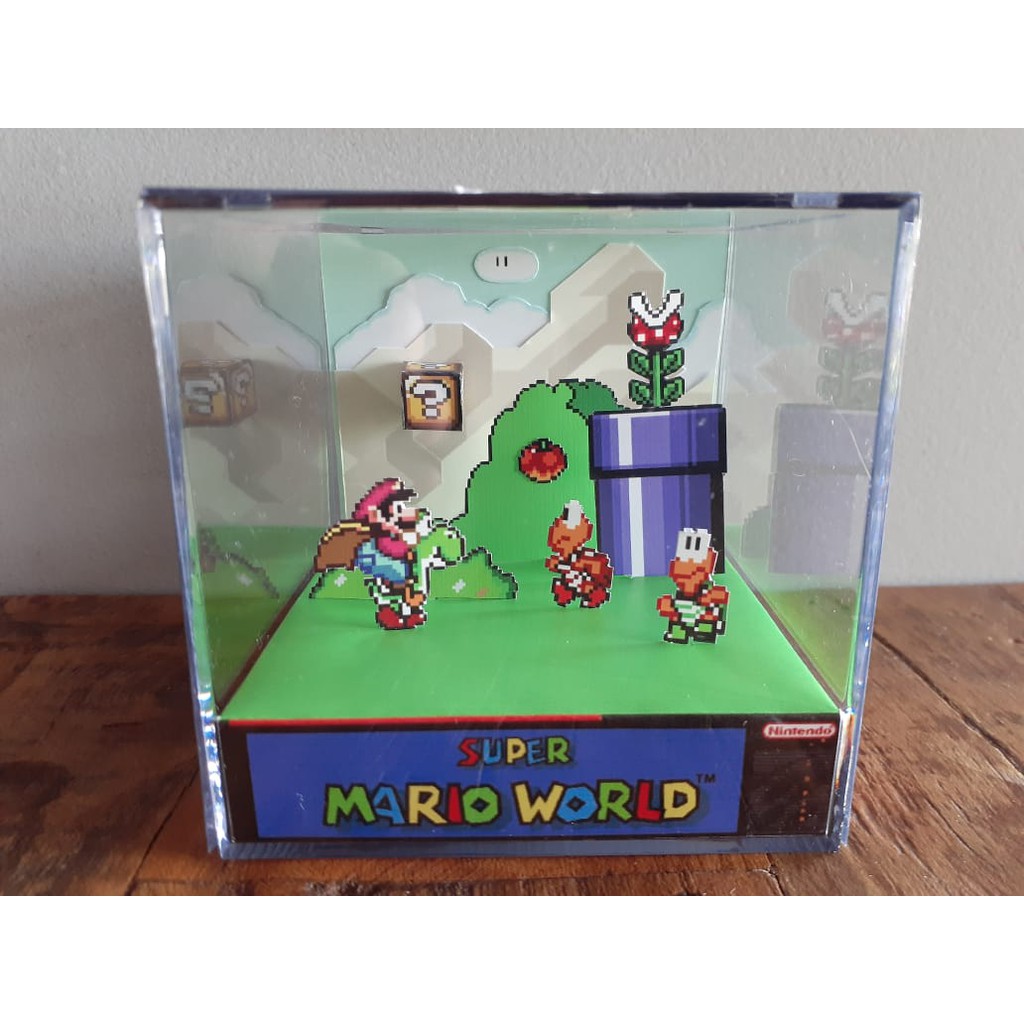 Oficina de quadros - Quadro diorama Mario bros 3D Peça única