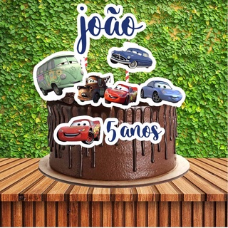 Topo De Bolo Carros Aniversário Cars Decoração Diversos Eva - Carrefour