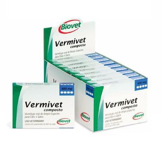 Combo 10cx Vermífugo Vermivet Composto 10kg 4 comprimidos Cada - Biovet VITAPET