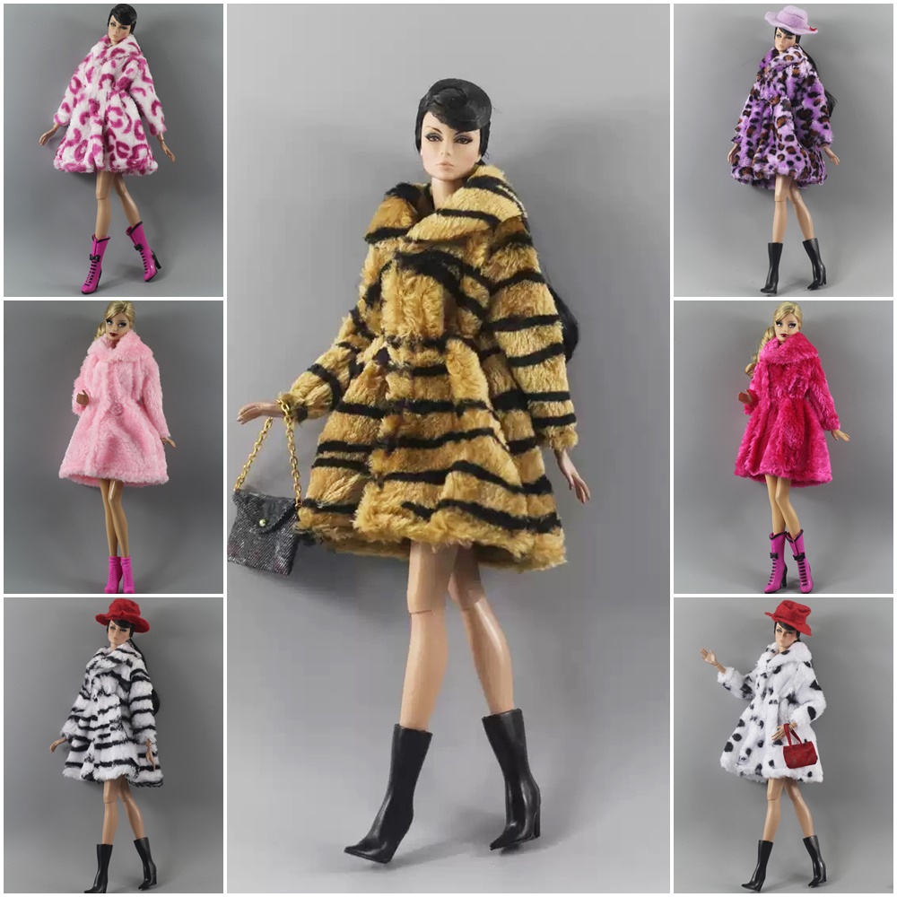 Casaco De Pele Luxo Para Boneca Barbie Fr Dg Roupa 11