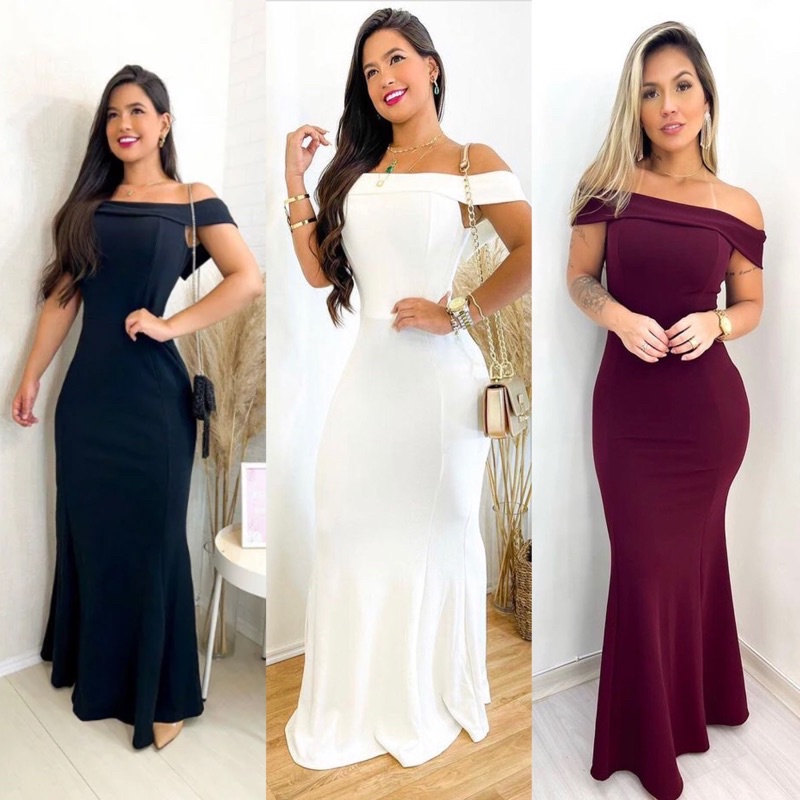 Vestido fashion longuete para festa de casamento