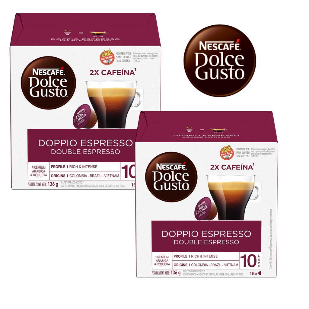 Doppio Espresso 10 Cápsulas Nescafé Dolce Gusto, conillon 