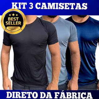 Kit 3 Camiseta Dry fit Masculina Academia Treino Corrida