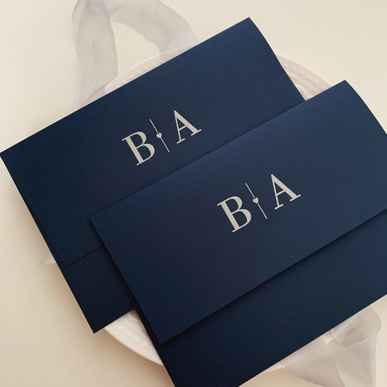 Envelope para Convite de Casamento - Modelo Alina com Relevo Americano - 50 Unidades