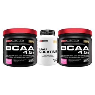Kit 2x Bcaa 4.5 Powder em Pó 250g + Power Creatina 100g - Kit Para Aumento de Força Muscular e Desempenho Físico - Bodybuilders