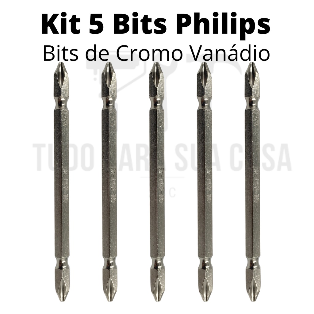 Jogo Bits Philips Longo Antiderrapante e Magnético Duplo Cromado ...