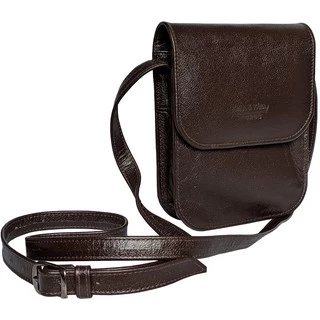 Bolsa Capanga Couro Legitimo Masculina Transversal Tiracolo - Pequena Cor Marrom Preto