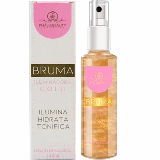 Bruma Iluminadora Gold Phállebeauty Cosméticos Fixador de Mquiagem