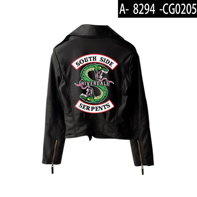 Couro Serpente Jaquetas De Couro Riverdale Leather Jacket Jaqueta