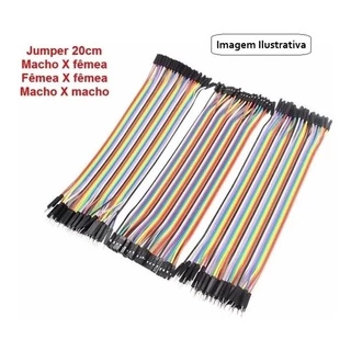 30 Pçs Jumper Macho X Macho X Femea X Femea 20cm Arduino Pi