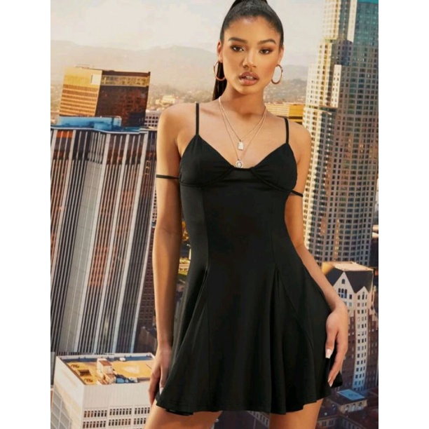 Vestido best sale alcinha preto