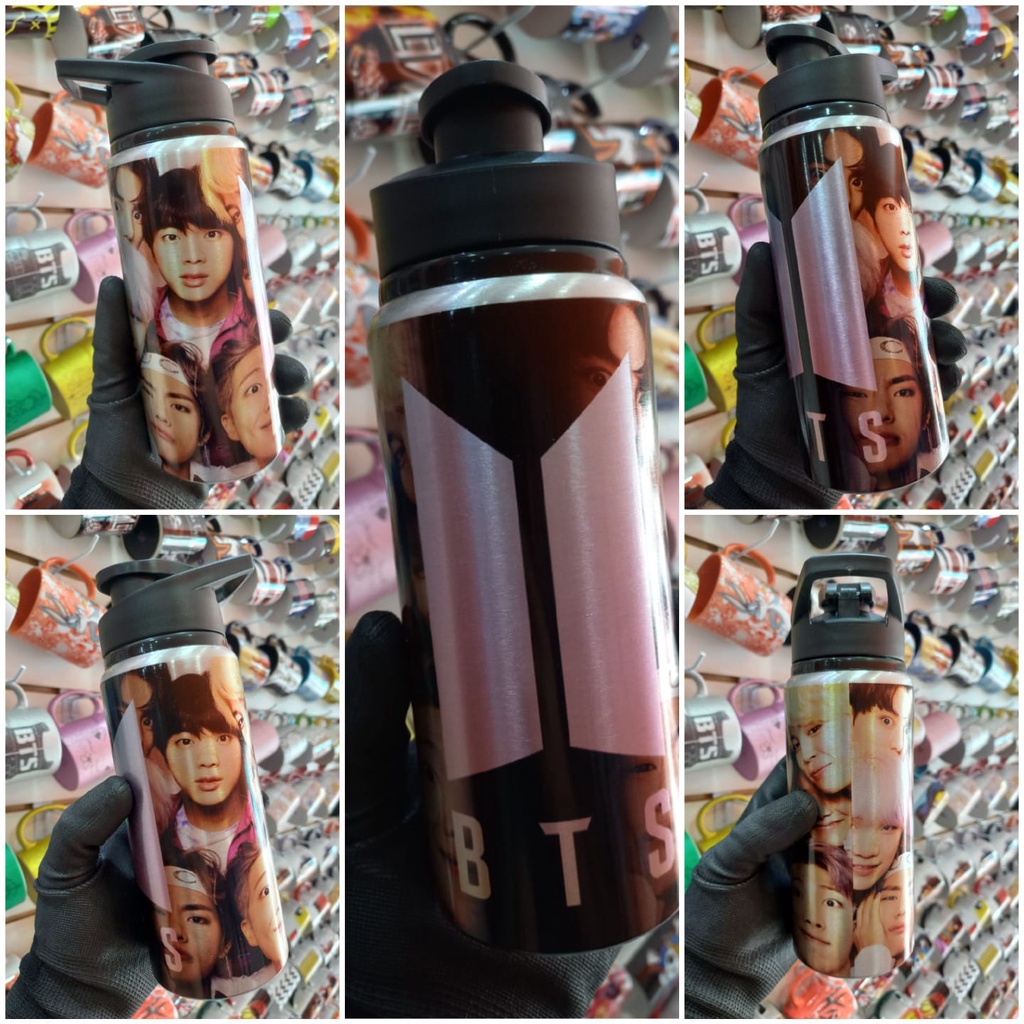 Garrafa Squeeze BTS Alumínio 600ml (não é térmica)