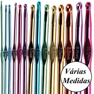 Agulhas De Crochê de Aluminio Varios Tamanhos em Oferta na Shopee