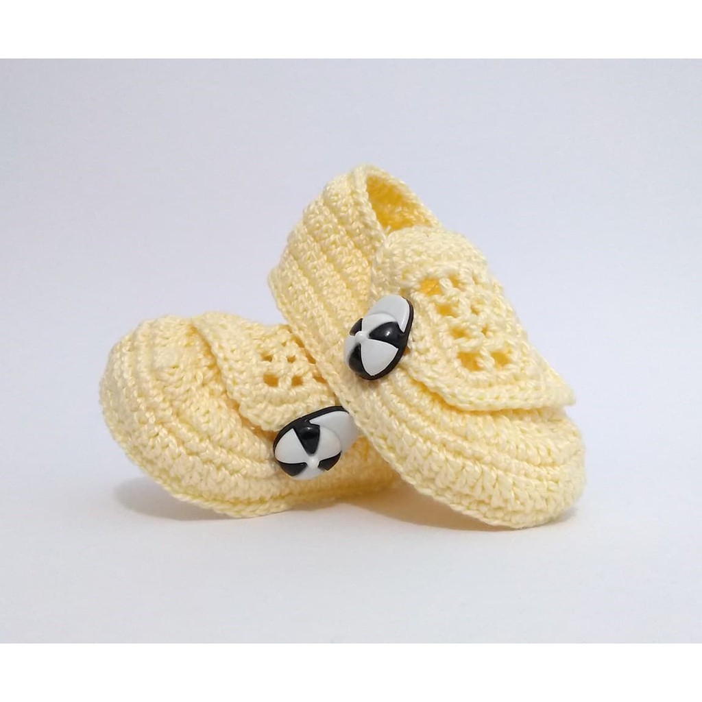 Sapatinho de hot sale croche amarelo