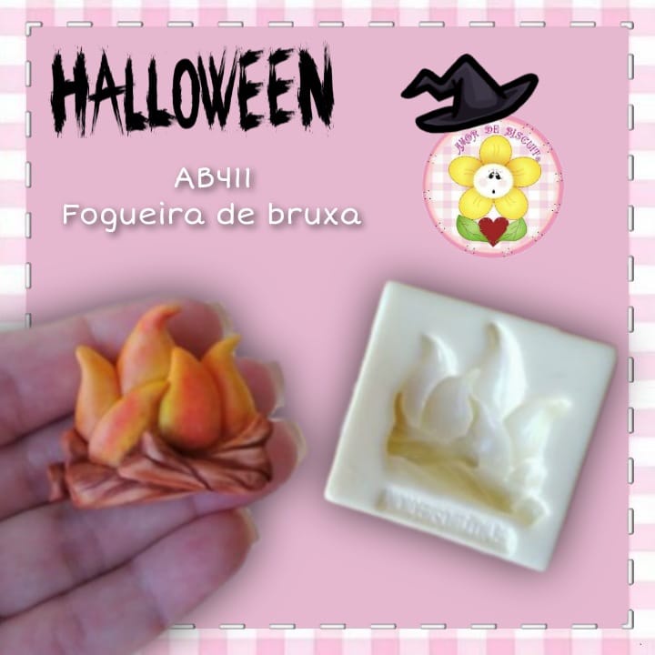 Aplique Bruxa Fofa Halloween em Biscuit