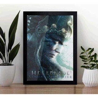 Quadro Hellblade Senua's Sacrifice A3 com Acrílico Na Frente (Tamanho 45.5 X 33 Cm) Poster Gamer com Moldura