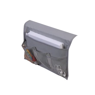 Organizador Dobravel C/ Bolso Cabeceira Cama Linho Sintetico