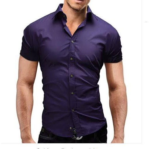 Camisa manga curta 2024 slim fit masculina