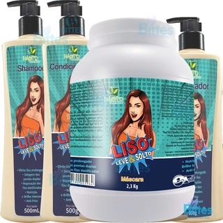 Kit Liso Hábito Cosméticos Nutrição e Reparação Cabelo liso pote 2,3kg