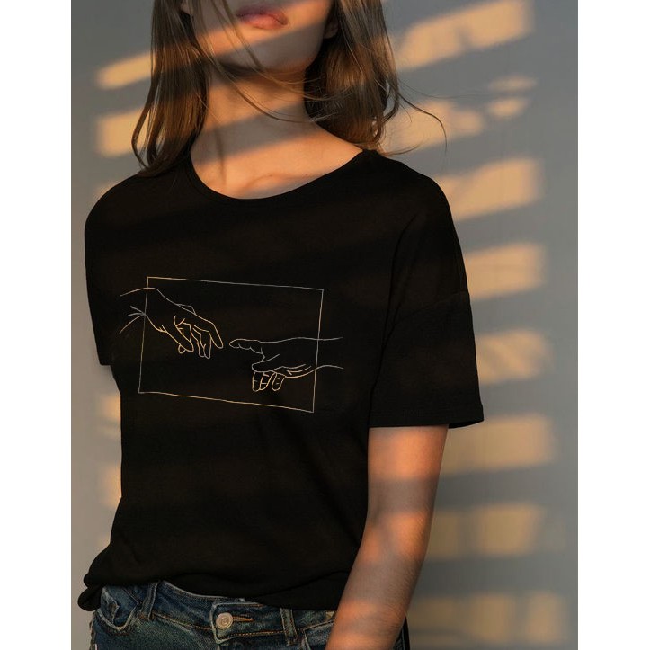 Camiseta T shirt Feminina Estampada Aesthetic Michelangelo Blusa