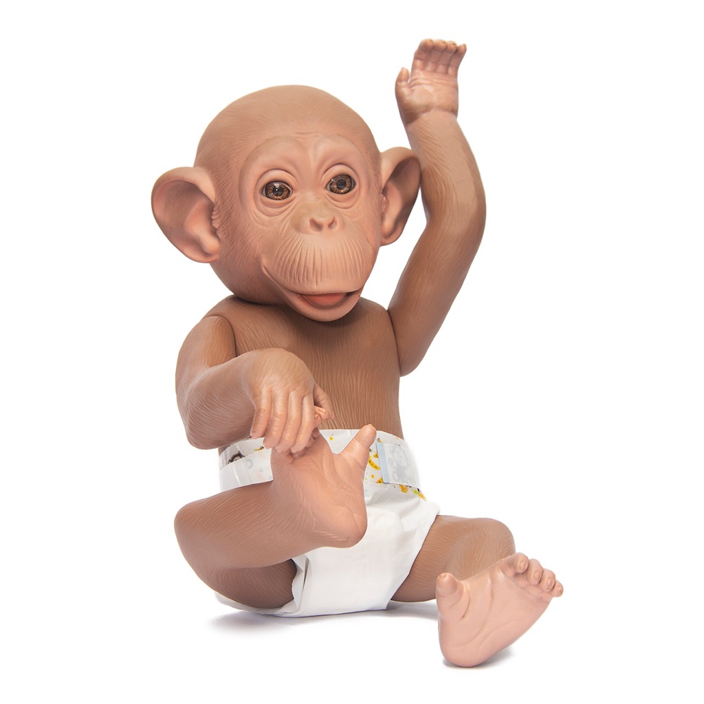 Boneco Macaco Bebê Little Caco Mamadeira Fralda E Banana OMG - Tem