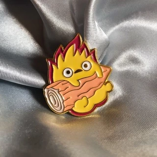 Pin Calcifer de Castelo Animado | Studio Ghibli pins de lapela broche fogo fofo Howl’s Moving Castle