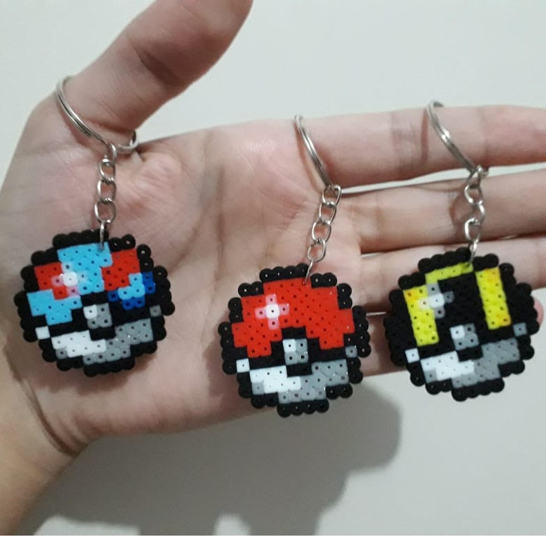 PokÉbola Greatball Ultraball Pokemon Chaveiro ImÃ Ou Ventosa Hama Beads Perler Beads