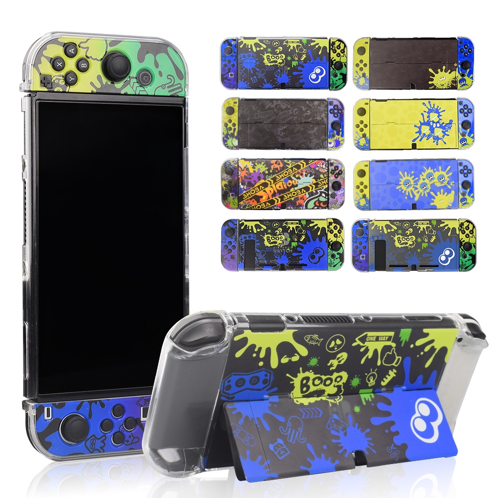 Caso de proteção do Switch para Nintendo Switch Oled , Capa de suporte com  6 armazenamento de cartas de jogo para Ns Switch Oled Console & Joycon  Controller, Shockproof & An