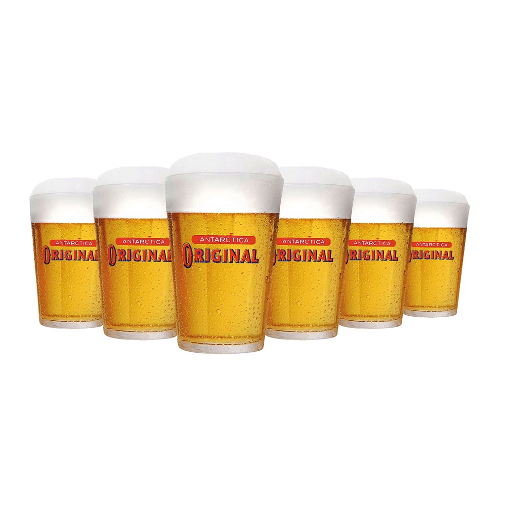 Kit Com 6 Copos Americanos P Cerveja Original 190ml - Ambev | Shopee Brasil