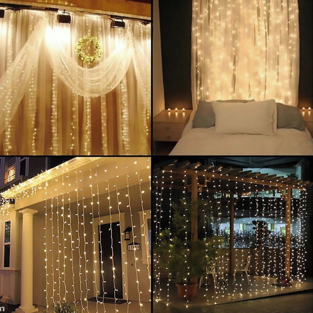 Cascata De Cortina Pisca Pisca Branco Quente 260 led 3mx2 m | Shopee Brasil