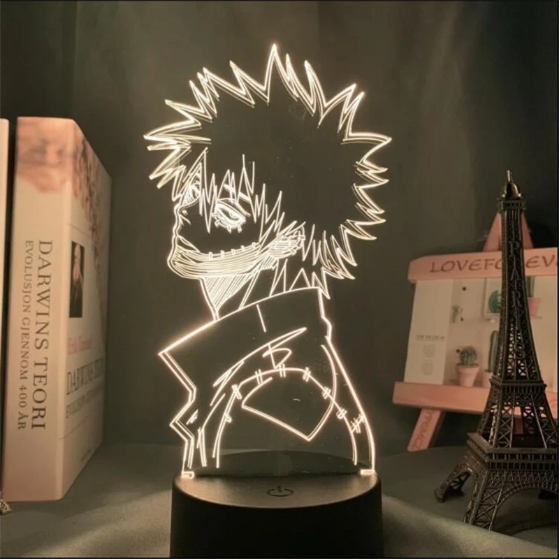 Anime My Hero Academia Lâmpada Led Noturna Jagermeister 16 Cores Sensor De Toque USB