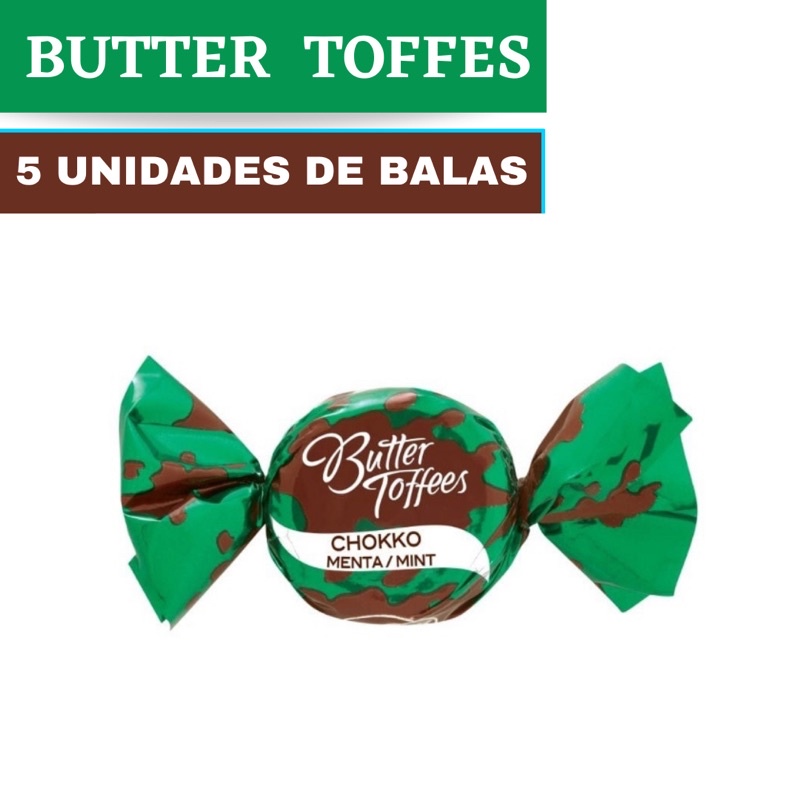 5 UNIDADES DE BALA BUTTER TOFFES - MENTA | Shopee Brasil