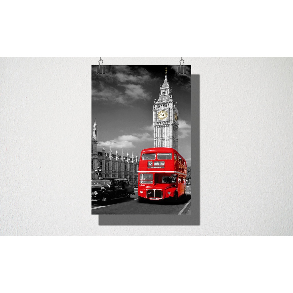 QUADRO CIDADE LONDRES - ÔNIBUS E BIG BEN - TAMANHO 40X60