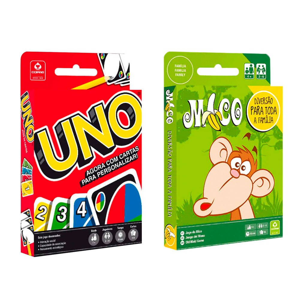 Jogos De Cartas Uno + Mico Copag Lacrado Com Nota Original